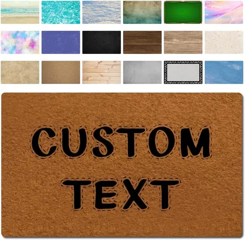 Tapete para puerta de 30 x 18 pulgadas, añade tu propio texto, logotipo, imagen, diseño personalizado, tapete personalizado para puerta delantera,