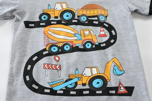 Miniatura 6 de Little Hand Pijamas de dinosaurio para niños pequeños, pijamas de verano con diseño de camión y excavadora, conjuntos cortos de 2 a 7 años