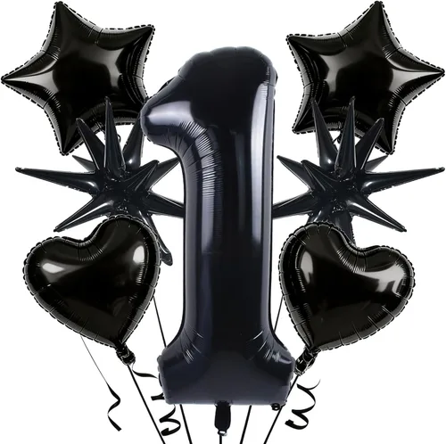 Miniatura 11 de TONIFUL Globos grandes de helio de letras B negras grandes de 40 pulgadas, globos de aluminio Mylar para decoración de suministros de fiesta