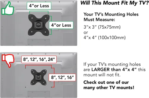 Miniatura 7 de Mount-It! Soporte de pared para TV pequeño, inclinación giratoria de movimiento completo, se adapta a televisores de 19 a 30 pulgadas de hasta 33