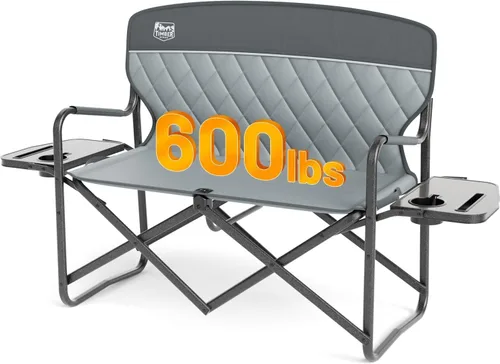 Miniatura 11 de Timber Ridge Silla de Director de Camping de Aluminio con Bolsillo de Mesa Lateral, Silla Plegable Portátil, Silla de Jardín Resistente para Viaje