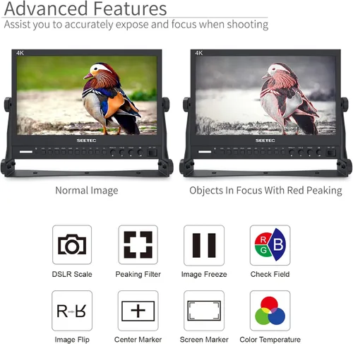 Miniatura 6 de P133-9HSD 13.3 pulgadas Pro SDI Broadcast Monitor Profesional LCD Director Estudio de Producción Monitoreo IPS Pantalla Full HD 1920×1080 Diseño