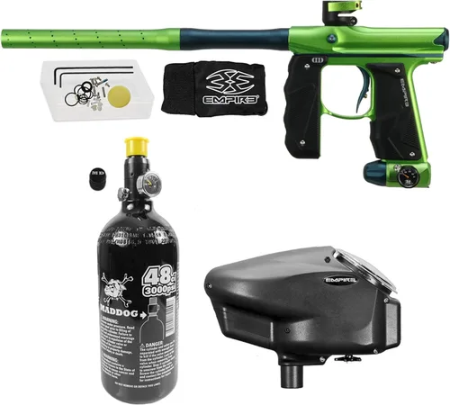 Miniatura 11 de Maddog Empire Mini GS - Marcador electrónico completo para pistola de paintball con tanque de paintball 48/3000 HPA y paquete de inicio de cargador
