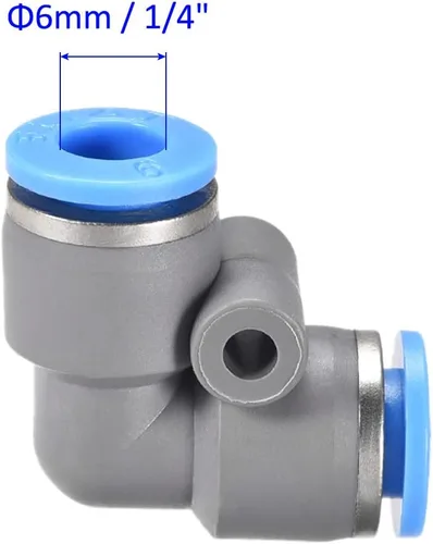 Miniatura 3 de M METERXITY Paquete de 2 codos de aire neumático: empuje de 90 grados para conectar accesorios de aire de conexión rápida, se aplica a la conexión