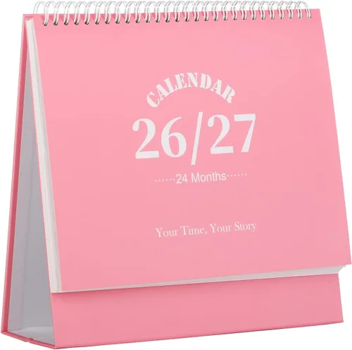 Miniatura 20 de Calendario de escritorio 2026-2027, calendario de 2 años desde enero de 2026 hasta diciembre de 2027, planificador mensual de mesa con calcomanías