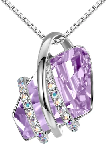 Miniatura 63 de Leafael Wish Stone - Collar con dije chapado en oro rosa de 18 quilates, con cristales de Swarovski, joyería de piedra natal, 18 pulgadas + 2