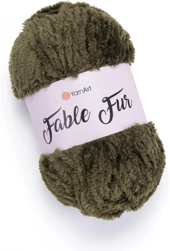 Miniatura 19 de Yarnart Fable Fur Hilo (100gr), Hilo de Pestañas Sintético Suave Grueso Esponjoso Falso Difuso para Ropa de Ganchillo Tejido de Punto Súper