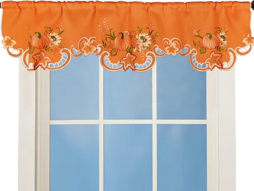 Miniatura 8 de Cenefa de Cortina de Ventana de Cocina con Bolsillo para Barra Bordada de Bastón de Caramelo de Navidad y Fiestas A 58 × L 14 Pulgadas