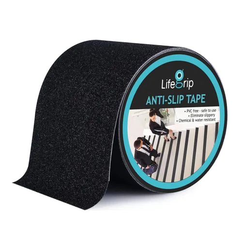 Miniatura 51 de Lifegrip - Cinta de tracción antideslizante, 4 pulgadas x 38 pies, mejor agarre, fricción, adhesivo abrasivo para escaleras, peldaños de pisada