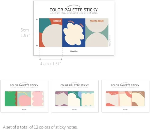Miniatura 2 de Monolike Paleta de colores Sticky Objet 300 A Set 4P - Bloc de notas autoadhesivo 30 hojas