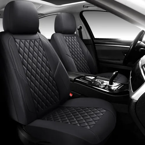 Miniatura 6 de Fundas de asiento de coche de piel premium, juego de dos piezas para la parte delantera, ajuste universal para coches, camiones y SUV, funda