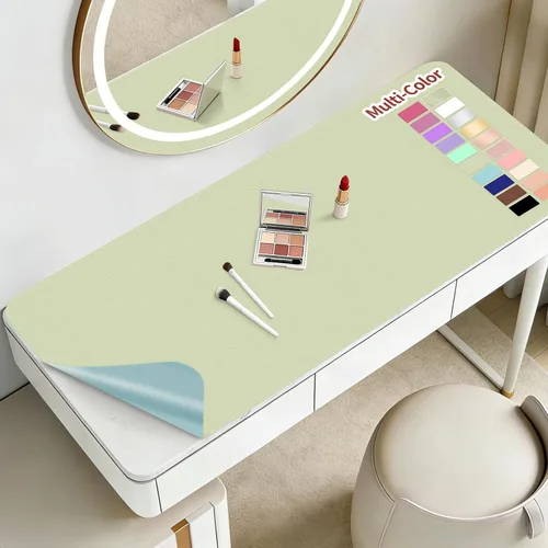 Miniatura 23 de Alfombrilla de maquillaje para tocador para proteger la parte superior del escritorio de 23.6 x 11.8 pulgadas, tapete de maquillaje de doble cara