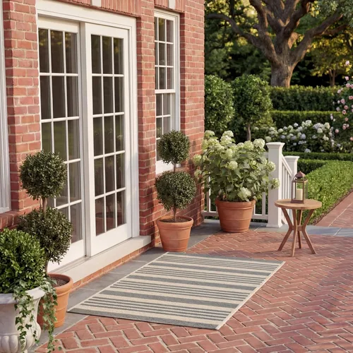 Miniatura 68 de SAFAVIEH Courtyard Collection - Alfombra decorativa, 2.3 x 5 pies, beige y verde oscuro, para interior/exterior, resistente a la intemperie
