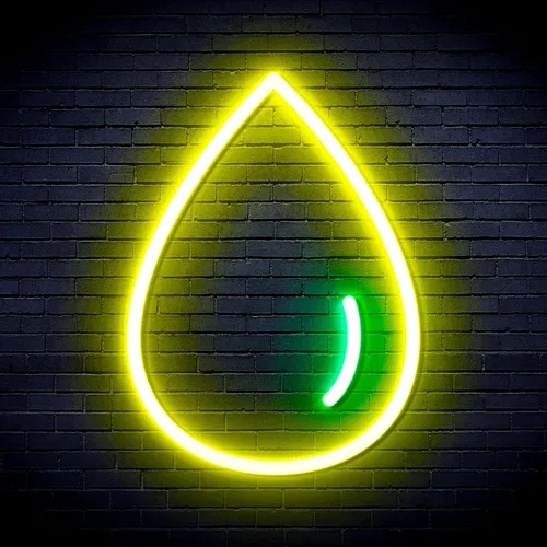 Miniatura 32 de ADVPRO Señal de neón del silicón LED de la flexión de la gota de agua - azul - st16s32-fnu0070-b