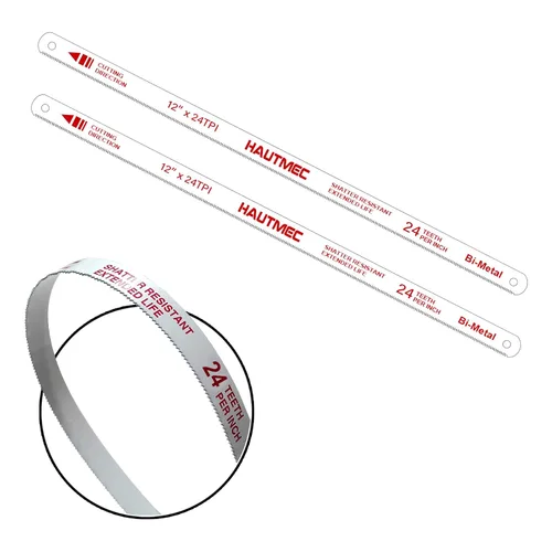 Miniatura 10 de HAUTMEC Juego de hojas de sierra para metales de 10" 18, 24 y 32 TPI – Juego de 12 hojas de repuesto bimetálicas con dientes de acero de alta