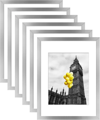 Miniatura 7 de Juego de 6 portarretratos de 5 x 7, para galería de fotos de 4 x 6 pulgadas con paspartú o de 5 x 7 pulgadas sin paspartú, marcos de fotos para Negro
