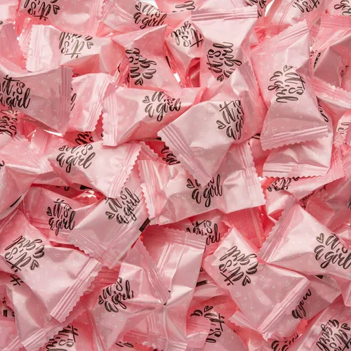 Miniatura 2 de Candy Envy - It's A Girl Buttermints - Bolsa de 13 onzas - 100 mentas de caramelo envueltas individualmente - Recuerdos de fiesta de baby shower