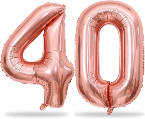 Miniatura 111 de Globos de oro rosa para cumpleaños número 16 para niñas, 40 pulgadas de gran tamaño, globos de lámina de mylar con el número 1 y 6, autoinflables