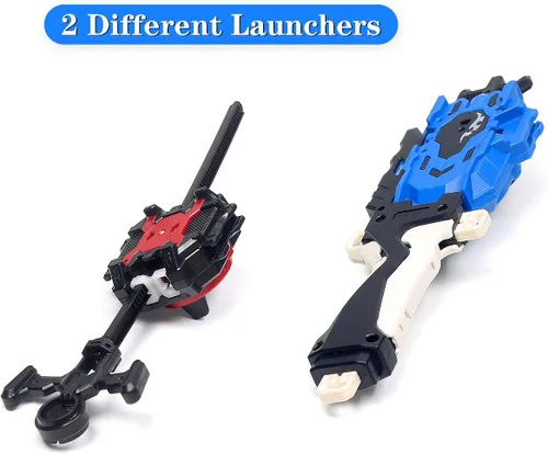 Miniatura 3 de Ingooood Juguetes giratorios para niños, paquete Fusión Metal, 6 piezas, Battle Top Burst Juego de alto rendimiento con 2 lanzadores (H-9A)