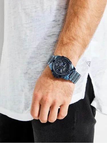 Miniatura 2 de GUESS - Reloj de pulsera de acero inoxidable dorado con cristal adornado