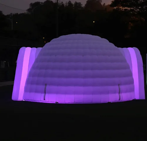 Miniatura 4 de Tienda de campaña inflable de 16.5 pies de diámetro con soplador de aire, tienda de campaña de cúpula para exteriores, club nocturno, fiesta, tienda