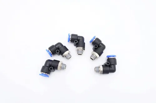 Miniatura 20 de Empuje para conectar conexión de tubo de 1/4" OD x 1/8" rosca NPT macho, codo neumático macho de aire línea de agua de aire de 90 grados codo