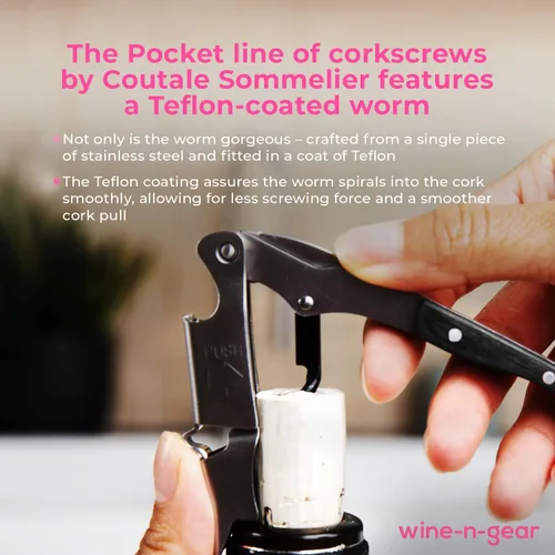 Miniatura 5 de Pocket Prestige Waiters - Sacacorchos de Coutale Sommelier Blackwood, abridor de botellas de vino de doble palanca patentado francés con resorte