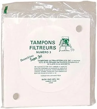 Buon Vino Super Jet - Almohadillas de filtro para purificador de vino, 5 unidades (paquete de 3), filtros estériles #3 para sedimentos, suministros