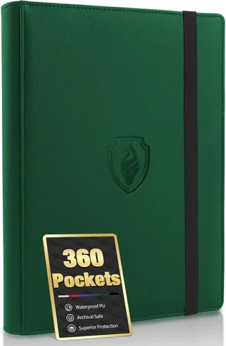 Miniatura 17 de Fabmaker - Carpeta de tarjetas prémium con 9 bolsillos para 360 tarjetas, carpeta de tarjetas coleccionables de poliuretano resistente, álbum