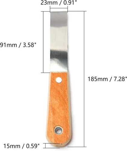 Miniatura 2 de Utoolmart Rascador de masilla de acero rígido Cr-V de 1 pulgada con mango de madera para pegar pintura, pared, baldosas, 2