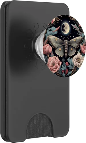 Miniatura 7 de Moth Moon Flowers Astrología Celestial PopSockets intercambiables PopGrip