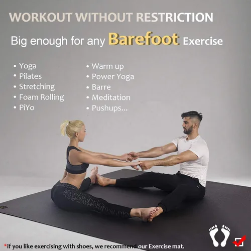 Miniatura 2 de GXMMAT Large Yoga Mat 12'x6'/10'x6'/6'x8'(7mm), Extra Thick Workout Mats for Home Gym Flooring, Ultra Comfortable Non-Slip Quick Resilient Barefoot