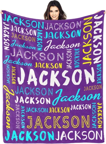Miniatura 23 de Manta personalizada con nombre, manta personalizada con nombre y texto para adultos, niños, cumpleaños, Navidad, Día de la Madre, Padre, Día de San