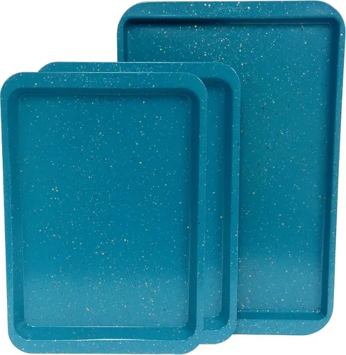 Miniatura 2 de casaWare Juego de 3 bandejas de galletas de varios tamaños (granito azul)