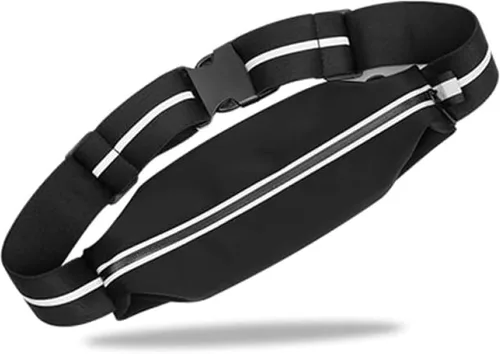 Cinturón de carreras de triatlón con soporte para babero, bolsa con cremallera resistente al agua, cinturón reflectante para correr, para teléfono,