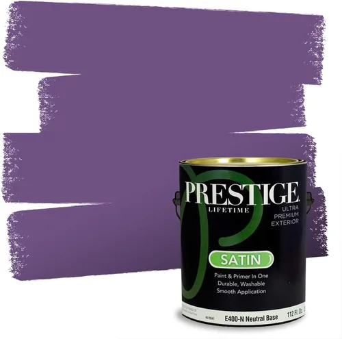 Miniatura 111 de PRESTIGE Pinturas de pintura interior e imprimación en uno, 1 galón, plano, combinación comparable de Sherwin Williams* Kimono Violet*