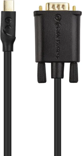 Miniatura 5 de Cable Matters Cable Mini DisplayPort a VGA (cable Mini DP a VGA) en negro de 6 pies - Compatible con Thunderbolt y Thunderbolt 2