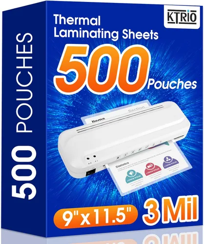 Miniatura 11 de KTRIO Paquete de 200 hojas de laminación, capacidad para 8.5 x 11 pulgadas, 3 bolsas de laminación térmica milimétricas, 9 x 11.5 hojas laminadas