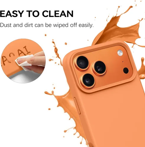 Miniatura 405 de GUAGUA Funda compatible con iPhone 17 Pro Max de 6.9 pulgadas, silicona líquida, goma de gel suave, delgada, forro de microfibra delgada