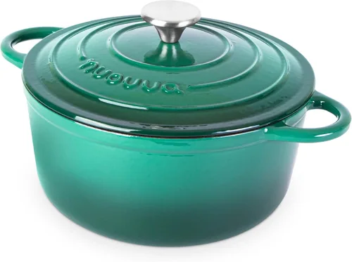 Miniatura 43 de Nuovva Olla Holandesa de Hierro Fundido Esmaltado con Tapa – Cazuela Antiadherente de 6.4 Cuartos – Resistente y Apta para Horno hasta 500°F