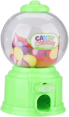 Máquina portátil del caramelo de los niños plástico Mini Gumballs Dispensador Niños Kindergarten Regalo (verde)