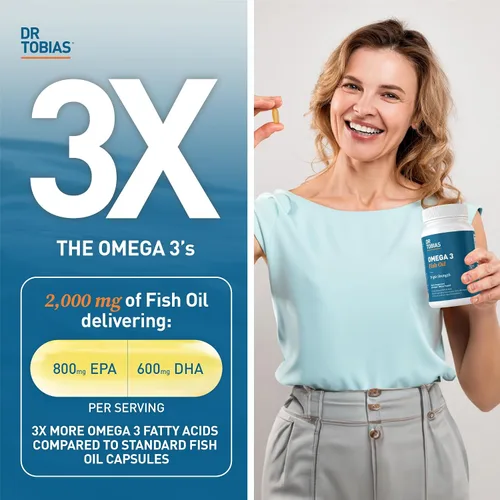 Miniatura 2 de Dr. Tobias Omega 3 Aceite de pescado y suplementos de apoyo para las articulaciones, apoya el corazón, el cerebro, el sistema inmunológico, la salud