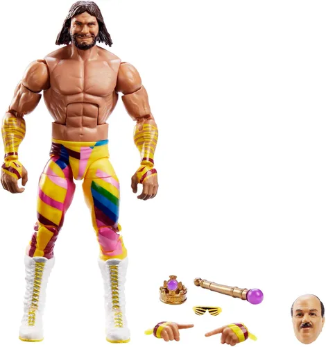 Miniatura 8 de Mattel WWE "Hollywood" Hulk Hogan WrestleMania Elite Collection Figura de acción con accesorio y piezas "Mean" Gene Okerlund Build-A-Fig, 6 pulgadas
