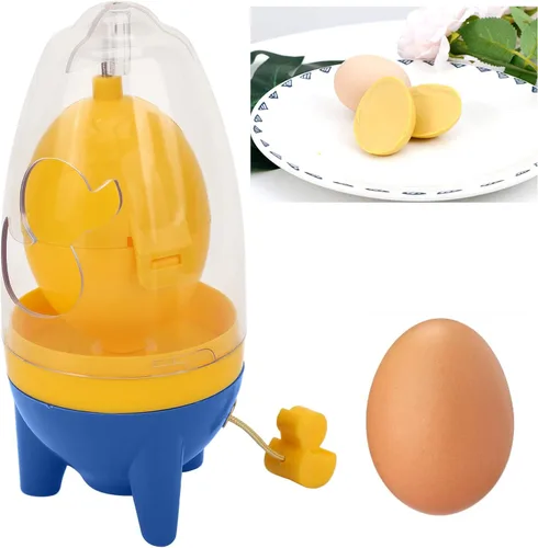 Miniatura 3 de Joyzan Mezclador de yema de huevo, giratorio para hacer huevos hervidos dorados, portátil manual, agitador de conchas, batidor, batidor, mezclador