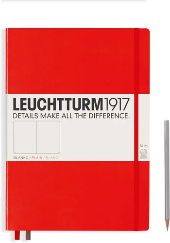 Miniatura 8 de LEUCHTTURM1917 - Cuaderno de tapa dura Master Slim A4+ - 123 páginas numeradas para escritura y diario (salvia, a rayas)