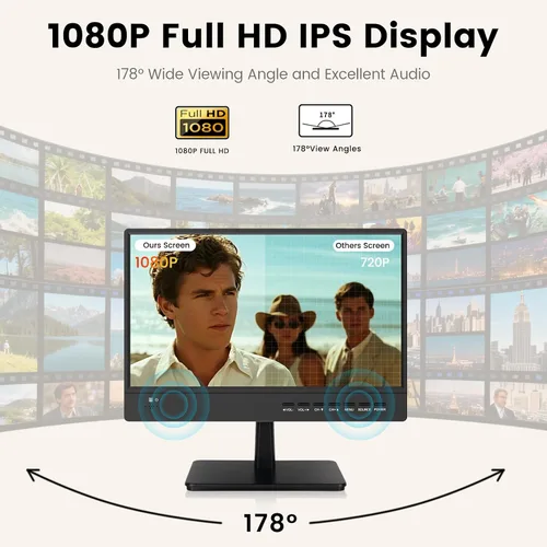 Miniatura 2 de othoig Smart TV pequeño de 15.6 pulgadas Full HD 1080P IPS, Smart TV de pantalla plana compacta con aplicación incorporada, sintonizador digital