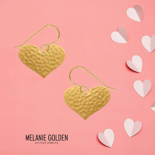 Miniatura 7 de Aretes colgantes grandes con disco circular martillado en plata, oro u oro rosa
