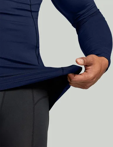 Miniatura 6 de TSLA - Camiseas térmicas de compresión de manga larga con cuello en V para hombre, ideales para usar como capa base para hacer ejercicio, correr