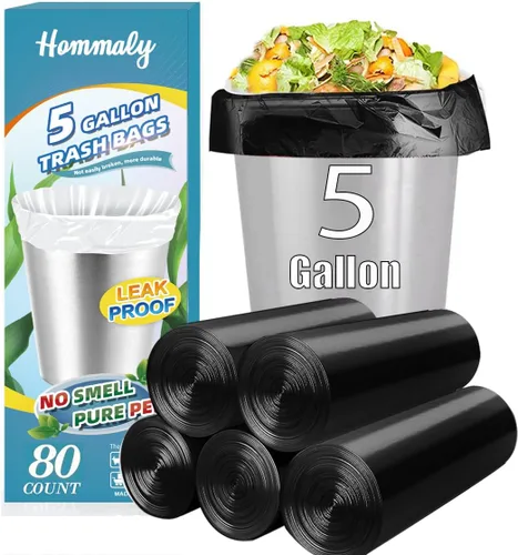 Miniatura 36 de Bolsas de basura pequeñas transparentes de 1 galón, 140 unidades (0.8-1 galón), bolsas de basura fuertes de 0.8 galones, 1 galón y 1.2 galones