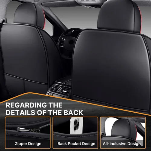Miniatura 4 de 5 fundas impermeables de asiento de coche para Nissan Rogue Sport 2017-2025, protectores de asiento delantero y trasero de piel sintética de alta